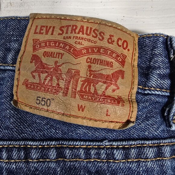 Levi's 550 Blue Jeans 48X29 Men's Straight Leg Denim - Picture 7 of 10